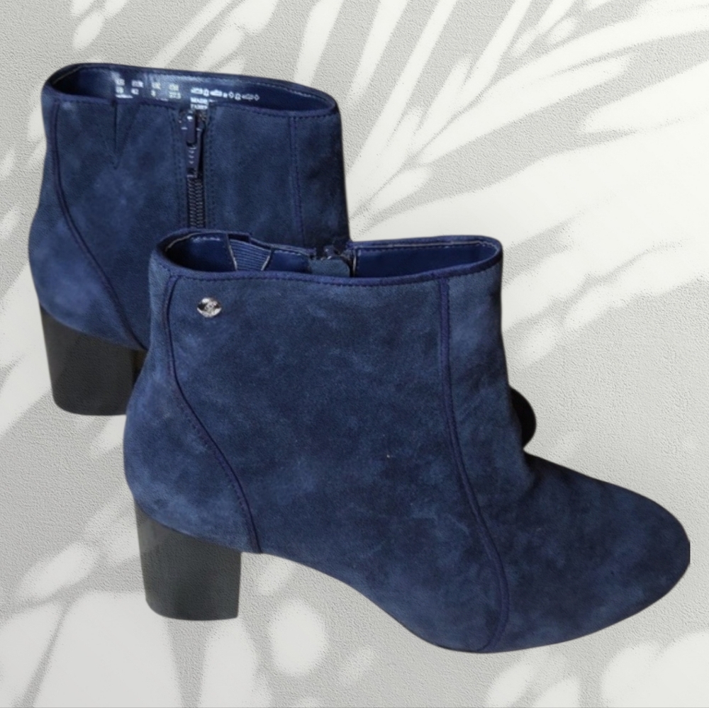 Hushpuppies Blue Suede Boots- Wide